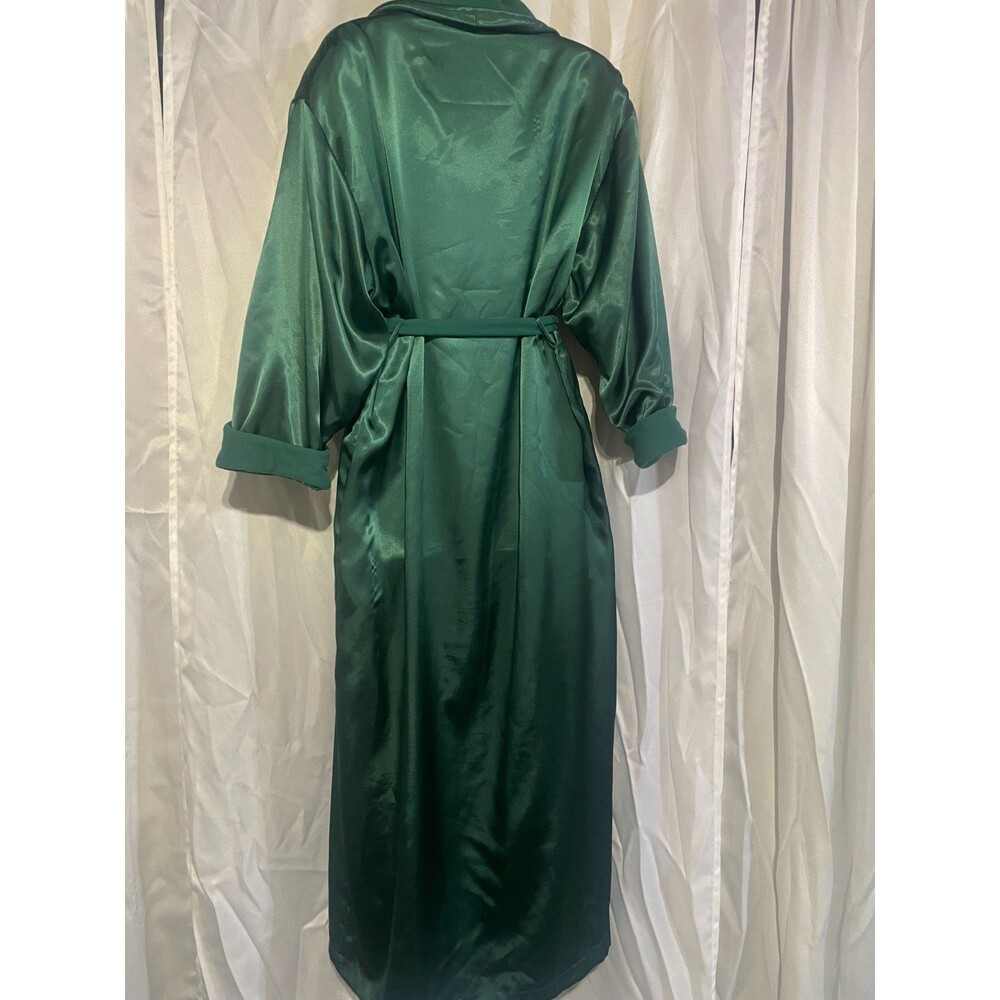 Victoria's Secret Women's Vintage Gold Label 90’s Green Satin Bath Robe Size X/S - Picture 5 of 8